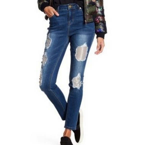 New $175 ROMEO & JULIET COUTURE Jeans Size M - Picture 1 of 8